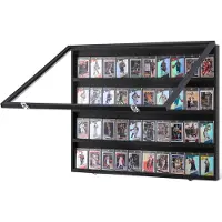 Vevor 36 Graded Sport Card Display Case, 30,5x24,3x2,1 tum, Baseball Card Display Ram med 98 % UV-skydd Clear View PC-glas, låsbart väggskåp för fotboll Basket Hockey Trading Card