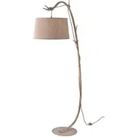 Mantra-Iluminacion Golvlampa Sabina, Ljust trä, Vardagsrum / matsal, Textil / tyger / siden, Lantlig / rustik, Golvlampa