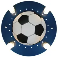 Elobra Taklampa Fußball, dimbar, Blå, Barnrum, Trä, Taklampa