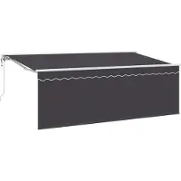 vidaXL Utfällbar markis Antracit 400 x 200 cm Polyester och aluminium