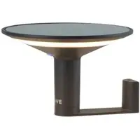 KLEWE LED-vägglampa Keope, antracit, Ø 21 cm aluminium IP65 Keope, Svart, Aluminium / grå / zink, Modern, Solcellslampa utomhus