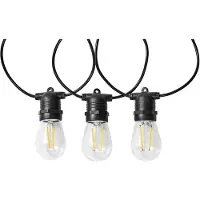 Nedis SmartLife - Ljuskedja - LED-glödlampa med filament x 10 - E27 - 2.8 W - klass G - varmt vitt ljus - 2700 K - svart