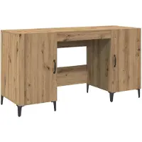 vidaXL Skrivbord med dörr Artisan Ek 140 x 50 x 75 cm Konstruerat trä
