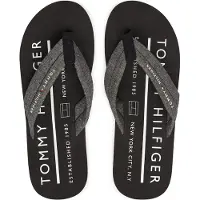 Tommy Hilfiger Flip Flops Chambray Svart Grå Storlek