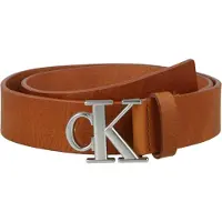 Calvin Klein Bälte 'Smooth Monogram Buckle' konjak