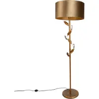 QAZQA Golvlampa guld med bronsfärgad skärm och guldinredning 50 cm - Linden