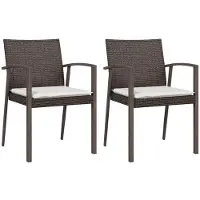 vidaXL Trädgårdsstolar Kuddar Set om 2 Brun 56,5x57x83 cm Rotting 364095