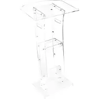 Vevor Podiumstativ, 1100 mm akrylläsarpulpet, bärbart laptopbord med bred läsyta och förvaringshylla, bokstopp, golvstående, för klassrum, bröllop, konferens, föreläsning och konsert
