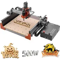 Vevor CNC-fräsmaskin, 500W spindel, 3-axlig trägraveringsfräsmaskin, med dubbla linjära skenor och kulskruv, arbetsyta 400 x 400 x 95 mm, kantfräs, för träakrylskärning