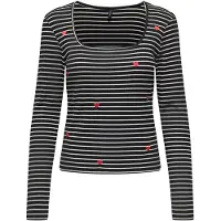 ONLY T-shirt 'ONLEMMA' röd / svart / vit