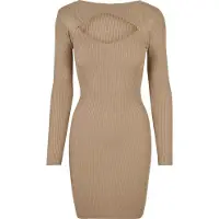 Urban Classics Stickad klänning beige