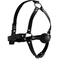 Ouch! Xtreme Head Harness med Solid Ball Gag - Svart - Svart
