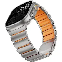 Lanspo Titanium Fluorgummiband för Apple Watch Ultra 3 2 49mm 46mm 45 44mm Magnetiskt armband för Iwatch 11 10 9 8 7 SE Lyxigt klockarmband 49mm 46mm 45mm 44mm&L(175mm)