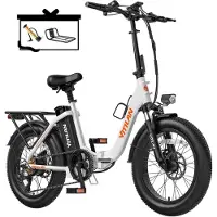 Vitilan Elcykel U3 20 Feta Däck 750W Motor Med Framkorg Topphastighet 45 km/h Vuxen E-cykel 48V 13AH LCD-display Vit vit