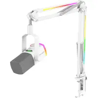 Fifine AM8proTW dynamisk mikrofon med bomarm (vit)
