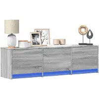 vidaXL TV-skåp med led Grå Sonoma 140 x 34 x 40 cm Konstruerat trä
