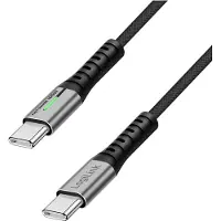 Logilink USB-C Kabel USB 3.2 Gen2x2 USB-C-kontakt 1.50 m Svart med LED, 4K UHD, Tillämplig kontakt på båda sidor CU0433