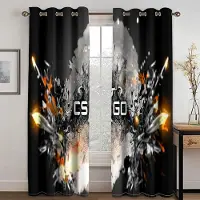 Yiran Furniture 3D-tryck Online Tävlingsspel Pojke Fri frakt 2 Delar Tunn Mörkläggande Fönstergardin för Vardagsrum Sovrum Heminredning Krok 170W200H(CM)67x79in&Grommet Top