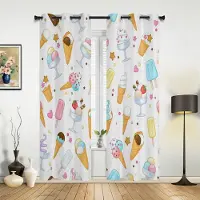 Household supplies MH Kaffekopp Tårta Dessert Fönstergardiner Hemdekoration Vardagsrumsgardiner Barnrum Draperier Cortinas För Kök Sovrum 135W x 60H(cm) x1