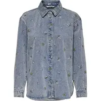 ONLY Blus 'ONLVera' blå denim / grön / rosé / off-white