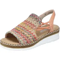 Rieker Sandal beige / ljusblå / aprikos / körsbärsröd
