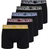 Only & Sons Boxershorts 'ONSTrey' blå / citron / gran / vinröd / svart