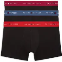 Tommy Hilfiger 3 Pack Signature Logo Contrast Waistband Trunks
