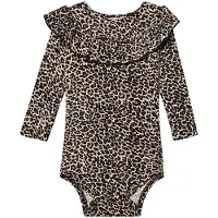 MarMar COPENHAGEN Body - l/ä - Bibbi - Brun Leopardtryck m. Volang - - 1 år (80) - Body L/Ä