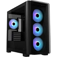 Asus A23 PLUS - microATX - genomskinlig sidopanel (härdat glas) - ingen strömförsörjning - svart - USB/ljud
