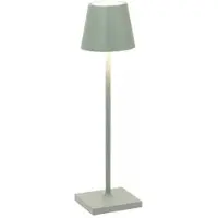 Zafferano Poldina micro batterilampa IP65 salvia micro, dimbar, Grön, Aluminium / grå / zink, Modern