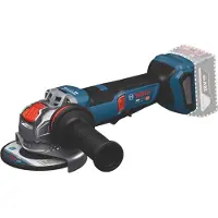 Bosch sladdlös vinkelslip GWX 18V-11PS Professional solo, 18V (blå/svart, utan batteri och laddare, X-LOCK klicksystem, extra handtag) - SOLO