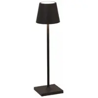 Zafferano Poldina micro batterilampa, IP65 svart micro, dimbar, Svart, Aluminium / grå / zink, Modern