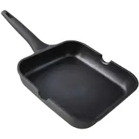 Supreme Gjuten Aluminiumgrill Xylan Slät Fast Handtag 20 Cm
