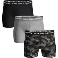 Björn Borg Bomullssträck Boxers 3-pack Svart/Grå Svart Grå Storlek