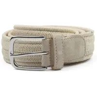 Profuomo Vaxat Vävt Bälte Kräm Beige Off-White Storlek