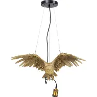 Kare Design pendellampa Animal Owl, dimbar, Mässing / guld, Vardagsrum / matsal, Syntetmaterial, Design, Pendellampa