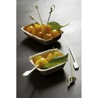 Øvrige Skål 70x70x20 mm Fyrkant bionedbrytbar palmblad, 24 pk x 25 st/fp