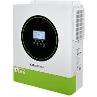 Qoltec - Solkraftomvandlare - off-grid, 100A, 24V, MPPT, BMS, Wi-Fi-alternativ, sinus, effektfaktor 1.0 - AC 220-230 V - 3500 Watt - 3500 VA - RS-232, RS-485 - vit, grön