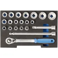Gedore 1100 CT1-19 Hylsnyckelsats metrisk 1/2 21 delar 2836009