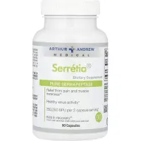 Arthur Andrew Medical , Serretia, Ren Serrapeptase, 250,000 SPU, 90 Kapslar (125,000 SPU per Capsul)