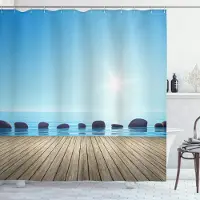 Shower curtain Home Decor 48 Stil Lyx Grå Vit Marmor Duschgardiner Geometriska Ränder Draperier För Badrumstillbehör Set Badkarsgardin Med Krokar Vattentät 180x200cm