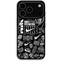MANIACASE Fodral För iPhone 17 Pro Max Nike air-logotyp Graffiti Svart och vitt svart