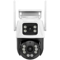 LS VISION 8MP Wifi-kamera PTZ Utomhus Nattseende Dubbelskärm Människodetektering 4MP Säkerhetsskydd CCTV Övervaknings-IP-kamera AU Plug