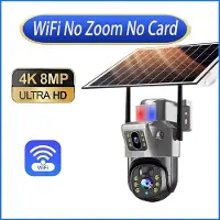 LS VISION 6K 10X Zoom WiFi Utomhus Solcellskamera Tre Linser 12MP HD Mörkerseende PTZ Övervakning PIR Auto Spårning Trådlös Nätverkskamera Wifi Cam No Zoom