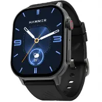 Hammer Arctic 2.04 Super AMOLED Smartklocka, Metallisk Konstruktion, BT-Samtal, Alltid På-Display, Roterande Krona, Delad Skärm (Pulversvart) svart