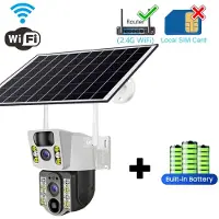 LS VISION 4K Solcellskamera 4G SIM-kort WiFi Dubbla Linser 8MP HD Mörkersyn IP CCTV Övervakning PTZ PIR Människodetektion Larm Säkerhet Vattentät WIFI Camera