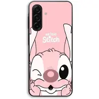 CAPACHEAP Fodral För Samsung Galaxy A17 Stitch Ängel Söt Rosa Bakgrund Maniacase svart