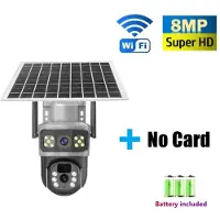 LS VISION 2024 Ny V380 Dubbellins 3-Skärm 8MP Solcellskamera 4G SIM-kort CCTV Trådlös WIFI Solcellsutomhus Vattentät 360 IP-kamera PTZ 4K Monitor WiFi Cam