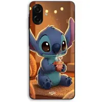 CAPACHEAP Fodral För Samsung Galaxy A06 Söt Stitch Kaffemaniacase svart