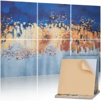 Vevor 6-pack akustiska paneler, 70,87 x 47,24 x 0,4 tum ljudisolerade väggplattor, självhäftande dekorativa ljuddämpande skivor för hem, kontor, studio, spelrum, teater, pastell